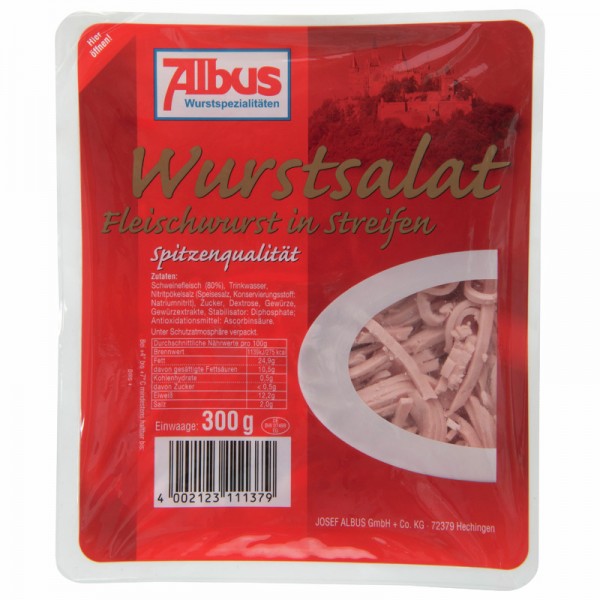 Albus Wurstsalat Fleischwurst in Streifen 300g