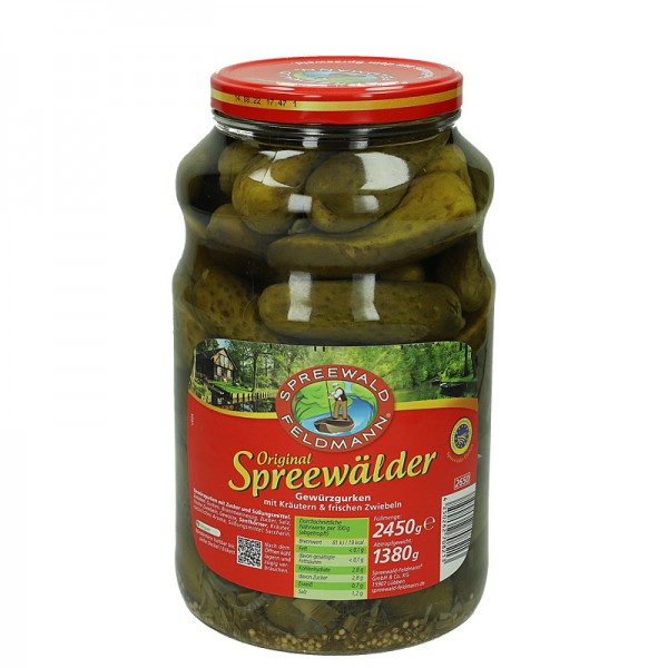 Spreewald Feldmann Original Spreewälder Gewürzgurken 2650ml Glas, 1,38Kg