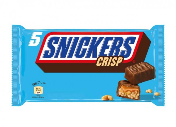 Snickers Crisp Schoko-Erdnuss-Riegel 5 Riegel á 40g