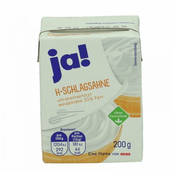 H-Schlagsahne min. 30% 200g