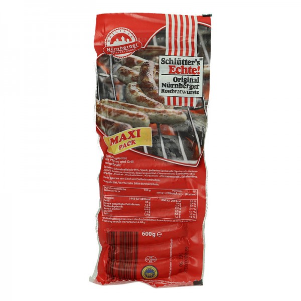 Schlütter's Maxi-Pack Original Nürnberger Rost-Bratwürste 600g