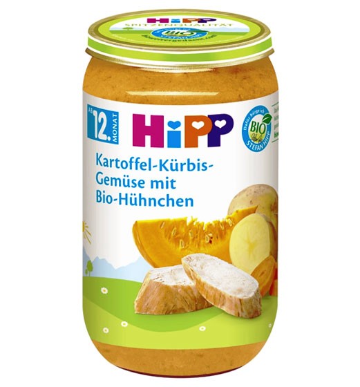 Hipp BIO Kartoffel-Kürbis Gemüse mit Bio-Hühnchen ab dem 12. Monat 250g