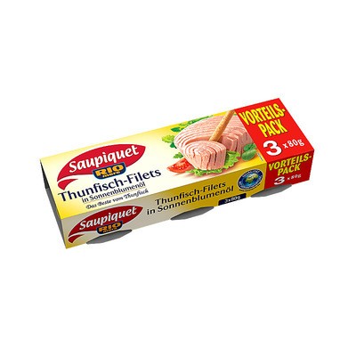 Saupiquet Thunfisch-Filets in Sonnenblumenöl 3x80g