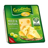 Grünländer Mild & Nussig Käse in Scheiben 48% 140g