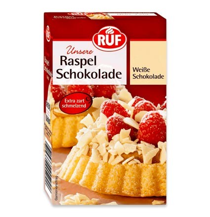 Raspel Schokolade Weiße Schokolade 100g