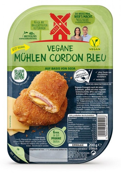 Rügenwalder Mühle Vegane Mühlen Cordon Bleu 200g