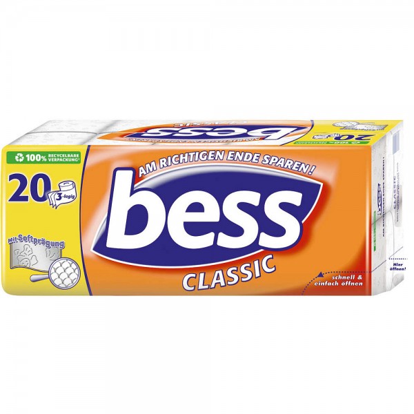 Bess Toilettenpapier Classic 3-lagig 20x180 Blatt