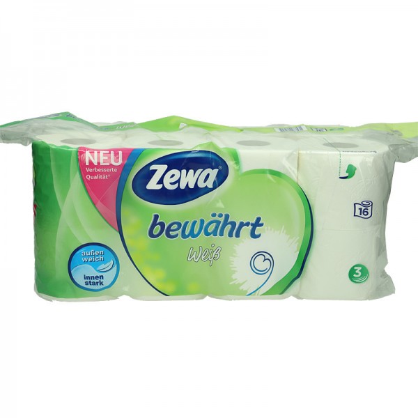 Zewa Toilettenpapier Bewährt weiß 3-lagig XL 16x150 Blatt