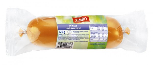 Zimbo Feinste Leberwurst 125g