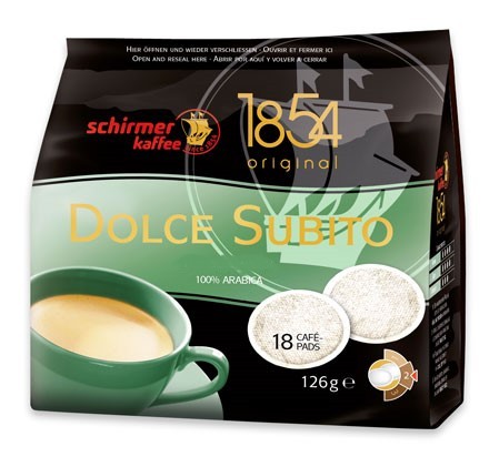 Schirmer Kaffee Dolce Subito Feinmild Kaffeepads 18 Stück