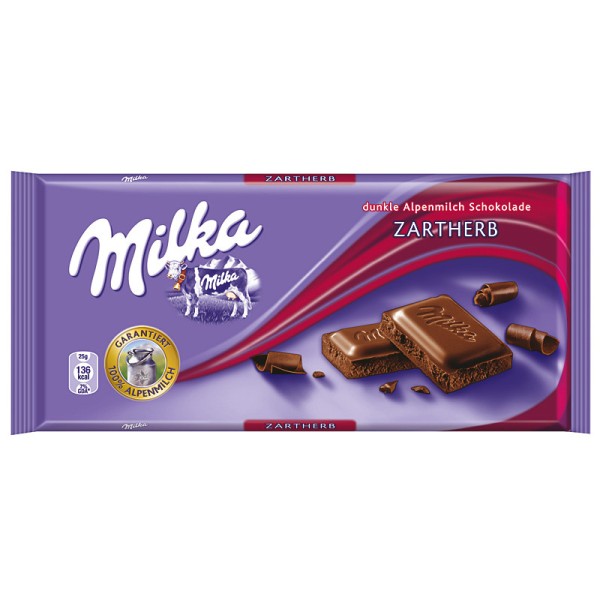 Milka Zartherb Schokolade, 100g