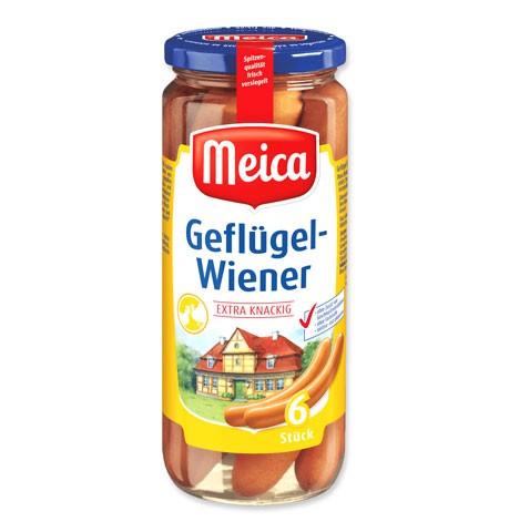 Meica Geflügel Wiener, 6 Stueck, 250g