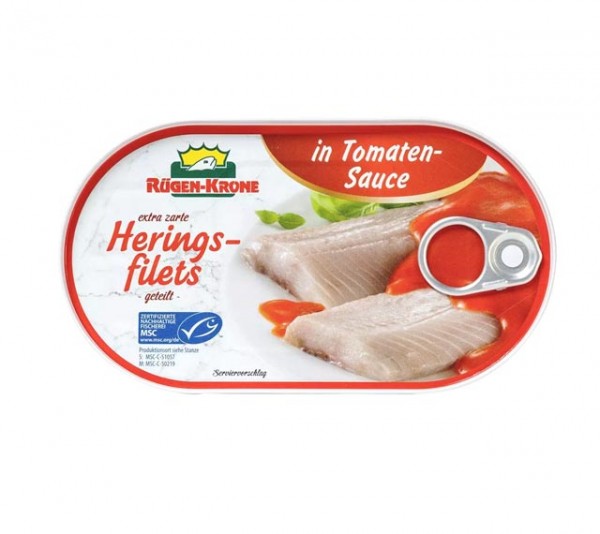 Rügen Krone Heringsfilets in Tomatensauce 200g / 120g