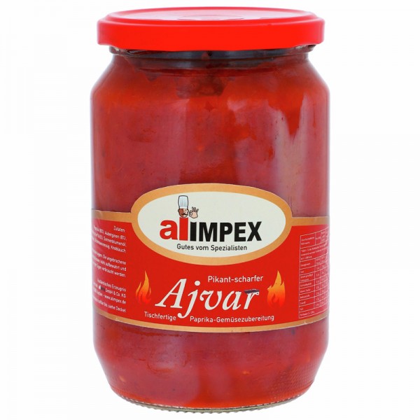 Ajvar Pikant Scharf, 720ml Glas, 690g