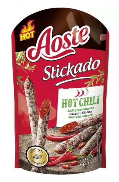 Aoste Stickado Mini Salamis Hot Chili 70g