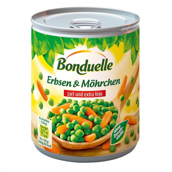 Bonduelle Erbsen und Möhren 850ml Dose, 530g