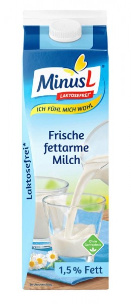 MinusL Frische fettarme Milch 1,5%, 1L