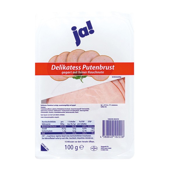 Delikatess Puten-Brustfilet 100g