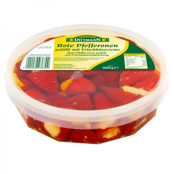 Dittmann Rote Pfefferonen gefüllt mit Frischkäsecreme XL 1kg