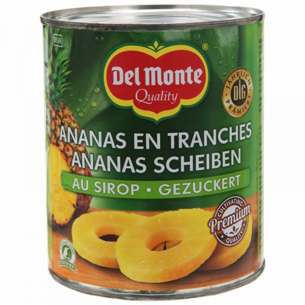 Del Monte Ananasscheiben 850ml Dose, 510g