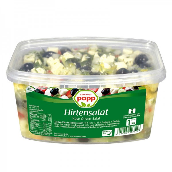 Popp Hirtensalat Käse-Oliven Salat XL 1kg