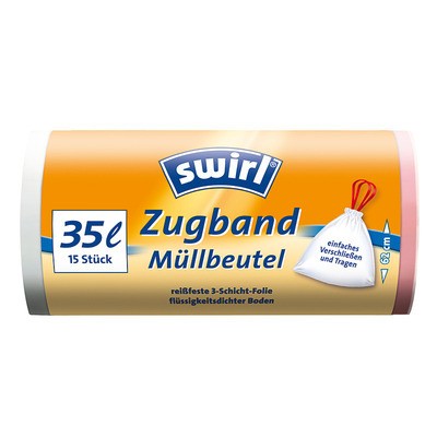 Swirl Müllbeutel mit Zugband 35L 15St