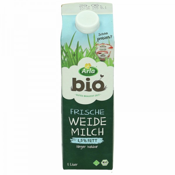 Arla Bio Frische Weidemilch, 1,5 % Fett, 1L