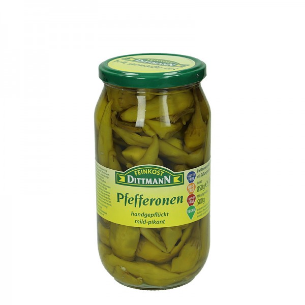 Dittmann Pfefferonen mild-pikant 1062ml Glas, 400g