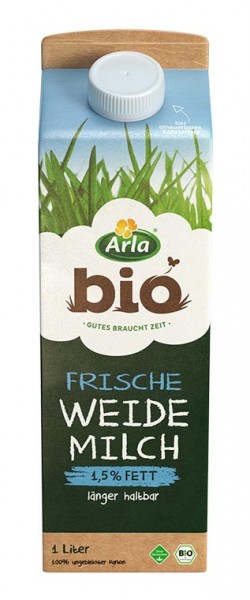 Arla Bio Frische Weidemilch, 1,5 % Fett, 1L