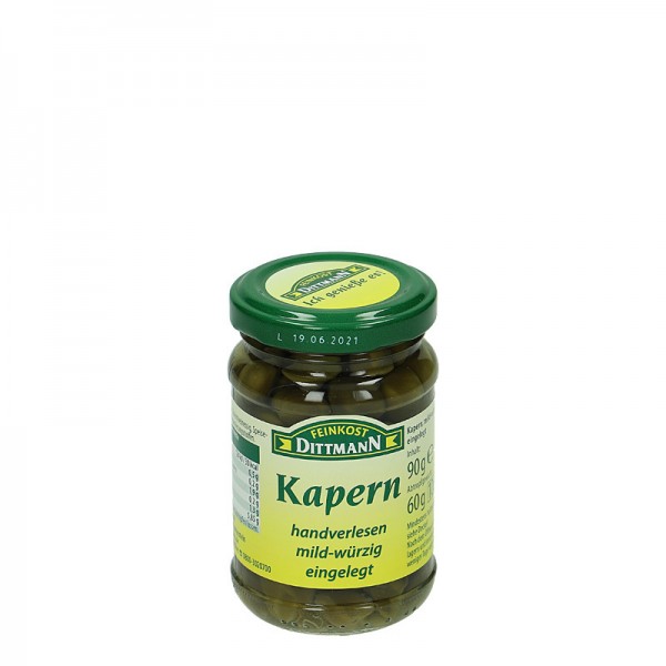 Dittmann Kapern handverlesen mild-würzig eingelegt 106ml Glas, 60g