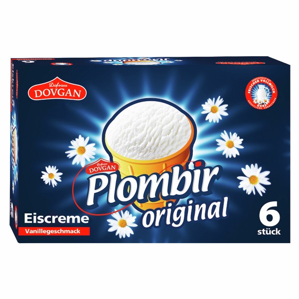 Plombir Original Eiscreme, Vanillegeschmack, 6x130ml